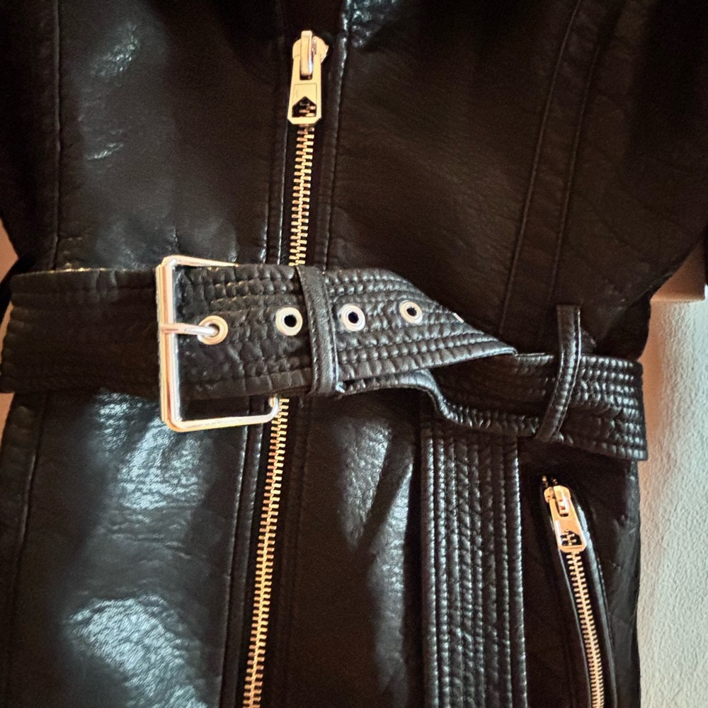 Guess Midnight Black Leather Outerwear - Picture 3 of 16